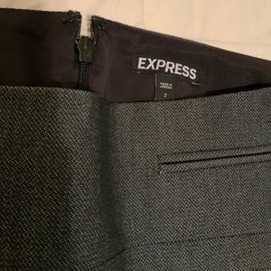 Express Charcoal Pencil Skirt with Slit Pocket Detailing, Size 2